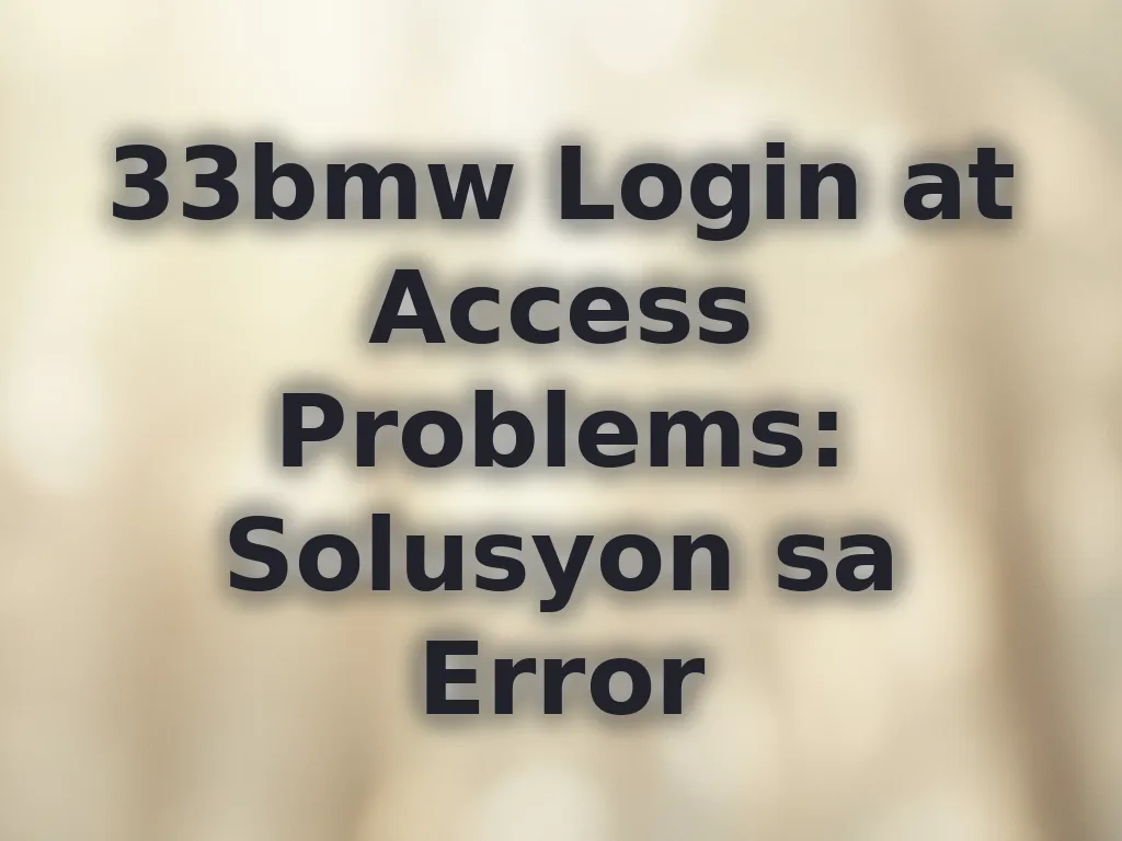 33bmw Login Help